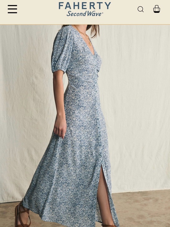 Faherty Dresses & Skirts - Faherty Blue Floral Maxi Dress